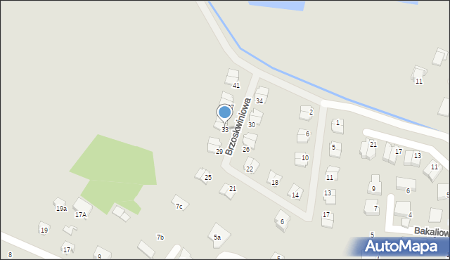 Szczecin, Brzoskwiniowa, 33, mapa Szczecina