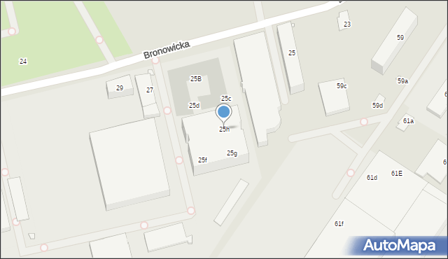 Szczecin, Bronowicka, 25h, mapa Szczecina
