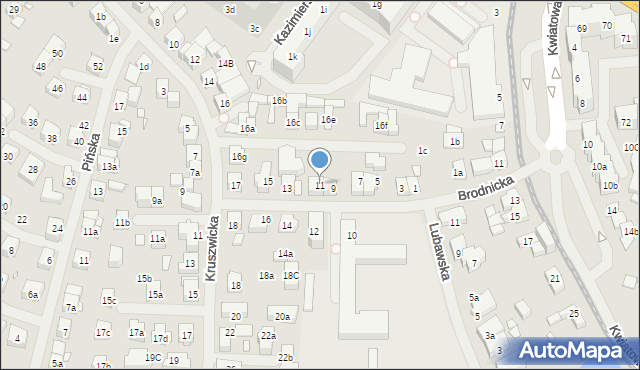 Szczecin, Brodnicka, 11, mapa Szczecina