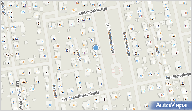 Szczecin, Brodzińskiego Kazimierza, 6d, mapa Szczecina