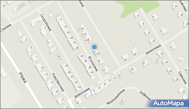 Szczecinek, Brzozowa, 17, mapa Szczecinek