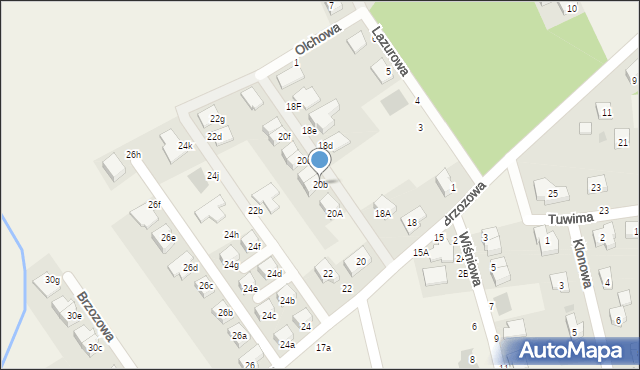 Szczodre, Brzozowa, 20b, mapa Szczodre