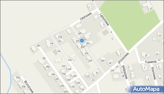 Szczodre, Brzozowa, 20d, mapa Szczodre