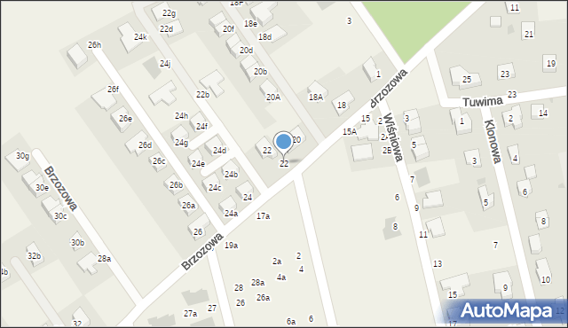 Szczodre, Brzozowa, 22, mapa Szczodre