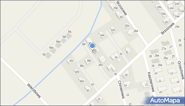 Szczodre, Brzozowa, 36c, mapa Szczodre