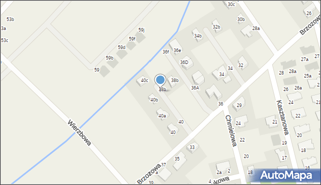 Szczodre, Brzozowa, 40b, mapa Szczodre