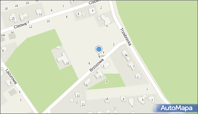 Szczodre, Brzozowa, 6, mapa Szczodre