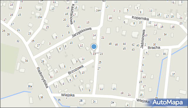 Szczucin, Brzozowa, 13, mapa Szczucin