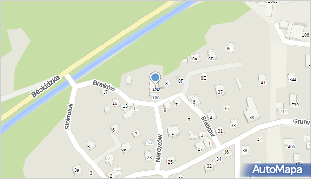 Szczyrk, Bratków, 10D, mapa Szczyrk