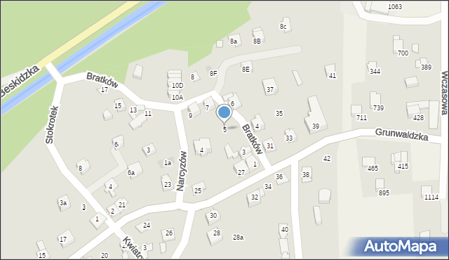 Szczyrk, Bratków, 5, mapa Szczyrk