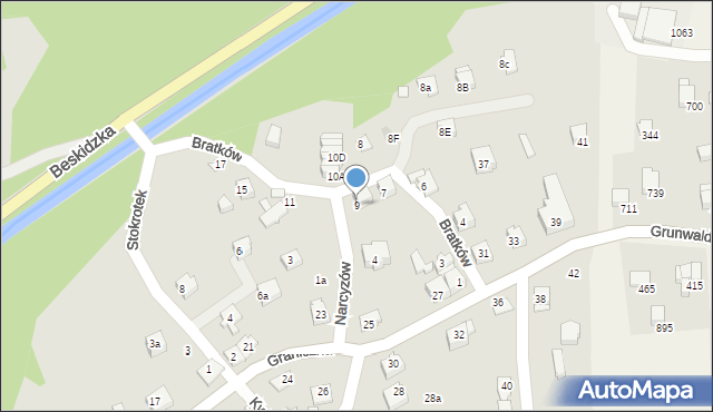 Szczyrk, Bratków, 9, mapa Szczyrk