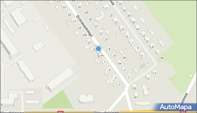 Szczytno, Broniewskiego Władysława, 9, mapa Szczytno