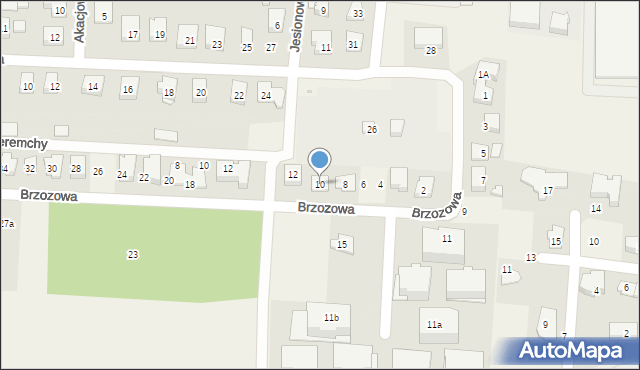 Szeligi, Brzozowa, 10, mapa Szeligi