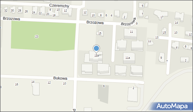Szeligi, Brzozowa, 11b, mapa Szeligi