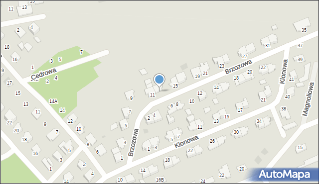 Szubin, Brzozowa, 13, mapa Szubin