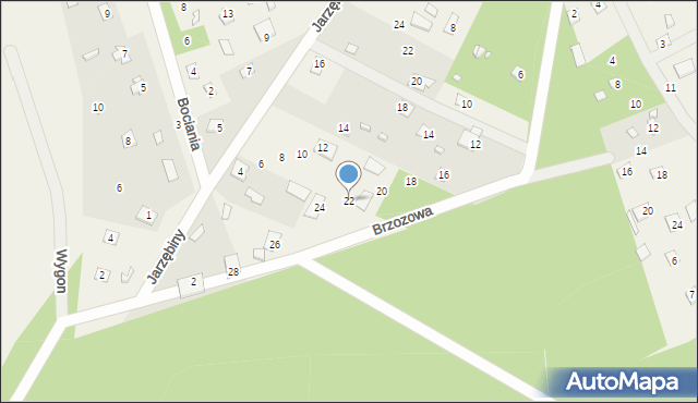Szumin, Brzozowa, 22, mapa Szumin