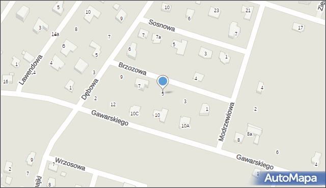 Tarczyn, Brzozowa, 5, mapa Tarczyn