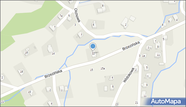 Targanice, Brzezińska, 12, mapa Targanice