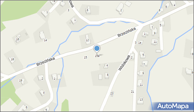 Targanice, Brzezińska, 15a, mapa Targanice
