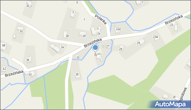 Targanice, Brzezińska, 31, mapa Targanice