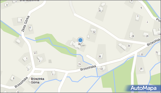 Targanice, Brzezińska, 40, mapa Targanice