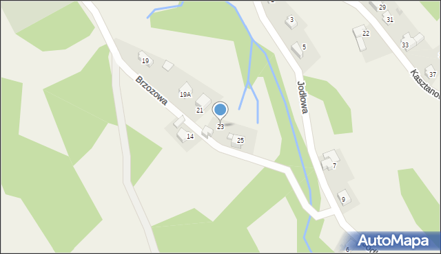 Targanice, Brzozowa, 23, mapa Targanice