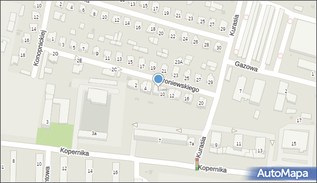 Tarnobrzeg, Broniewskiego Władysława, 8, mapa Tarnobrzegu