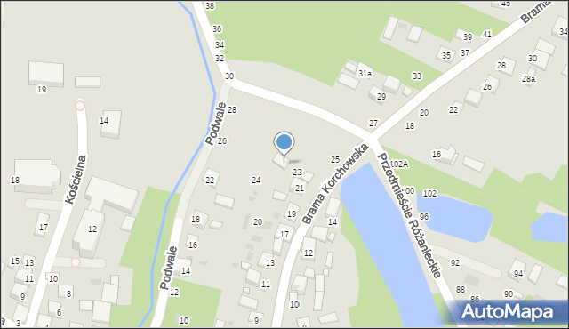 Tarnogród, Brama Korchowska, 23A, mapa Tarnogród