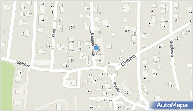 Tarnów, Braci Saków, 30a, mapa Tarnów