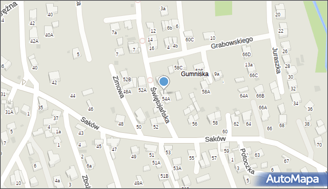 Tarnów, Braci Saków, 54B, mapa Tarnów
