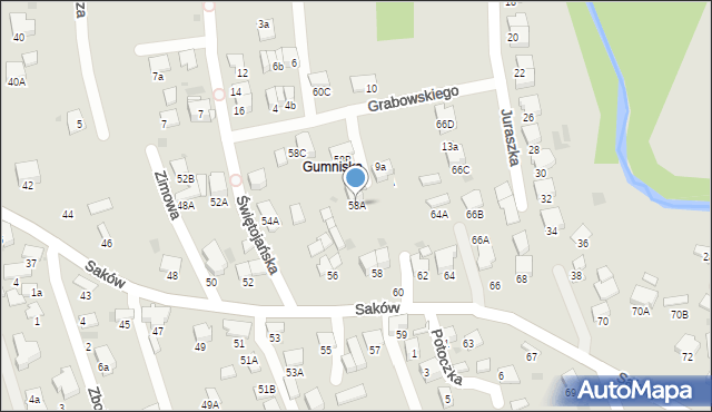 Tarnów, Braci Saków, 58A, mapa Tarnów