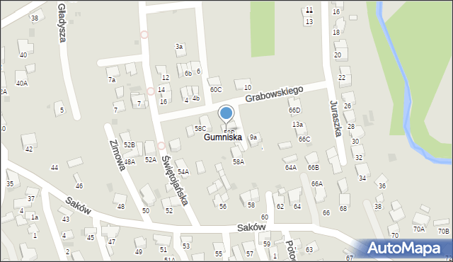 Tarnów, Braci Saków, 60B, mapa Tarnów