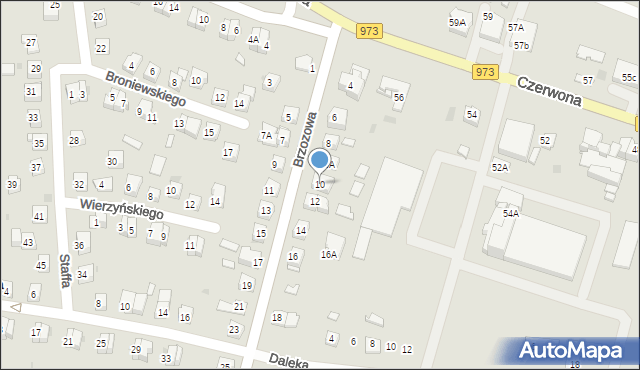 Tarnów, Brzozowa, 10, mapa Tarnów