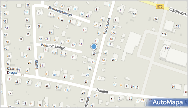 Tarnów, Brzozowa, 15, mapa Tarnów