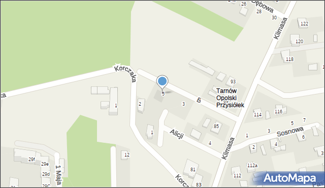 Tarnów Opolski, Brzozowa, 5, mapa Tarnów Opolski