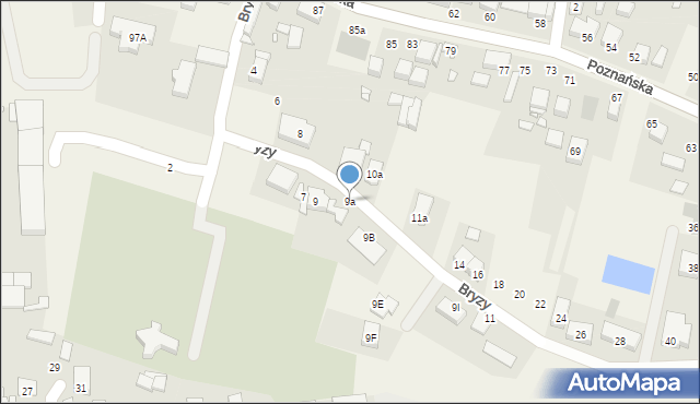 Tarnowo Podgórne, Bryzy Józefa, ks., 9a, mapa Tarnowo Podgórne