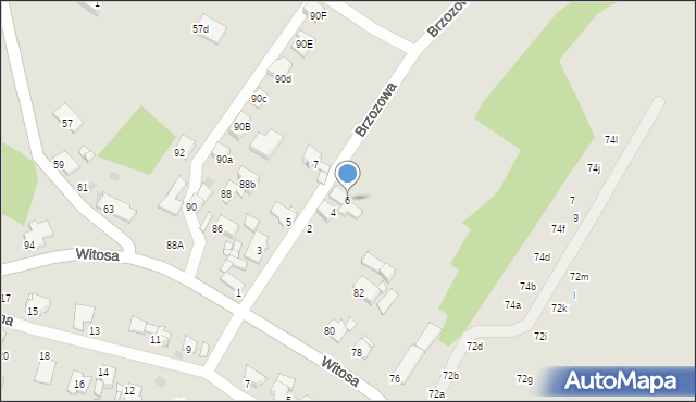 Tarnowskie Góry, Brzozowa, 6, mapa Tarnowskie Góry