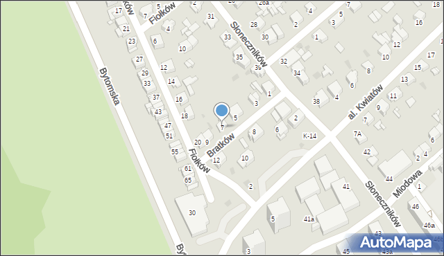 Tarnowskie Góry, Bratków, 7, mapa Tarnowskie Góry