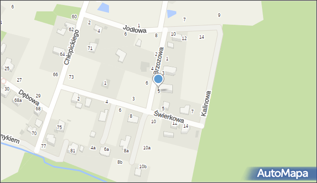 Tenczynek, Brzozowa, 5, mapa Tenczynek