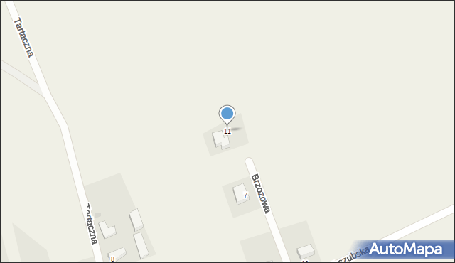 Tępcz, Brzozowa, 11, mapa Tępcz