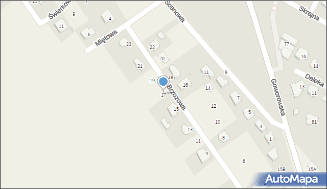 Tobolice, Brzozowa, 17, mapa Tobolice