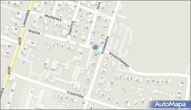 Tomaszów Lubelski, Bracka, 16, mapa Tomaszów Lubelski