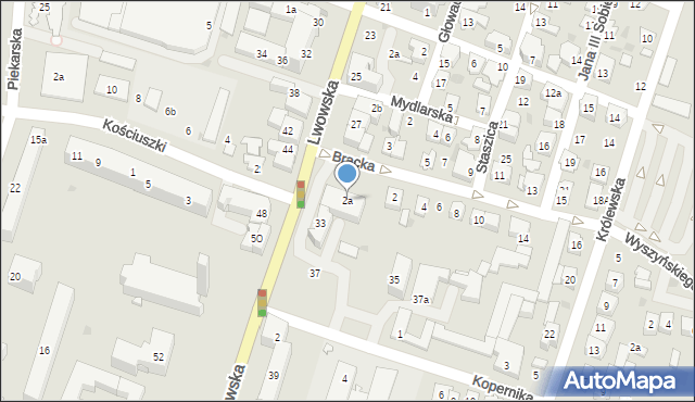 Tomaszów Lubelski, Bracka, 2a, mapa Tomaszów Lubelski