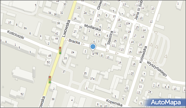 Tomaszów Lubelski, Bracka, 4, mapa Tomaszów Lubelski