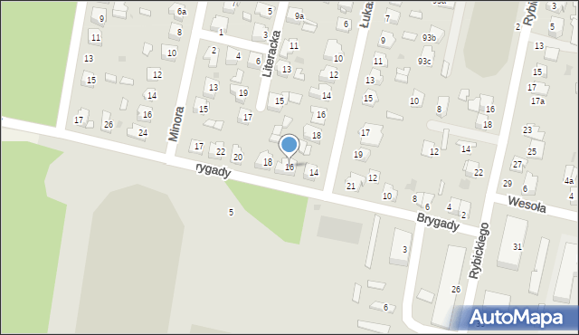 Tomaszów Lubelski, Brygady, 16, mapa Tomaszów Lubelski
