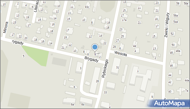 Tomaszów Lubelski, Brygady, 4, mapa Tomaszów Lubelski