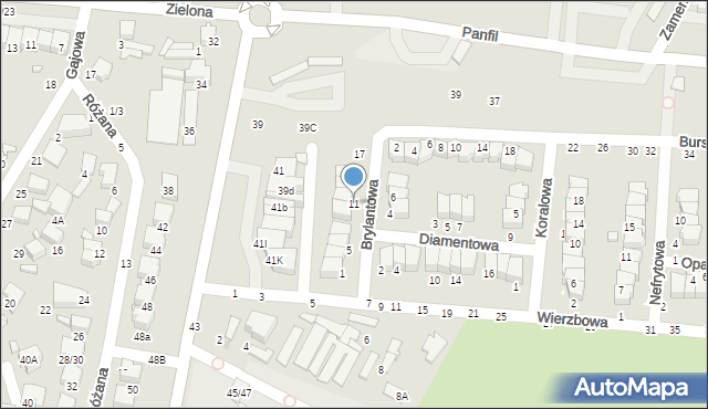 Tomaszów Mazowiecki, Brylantowa, 11, mapa Tomaszów Mazowiecki
