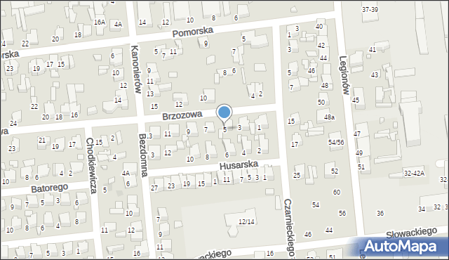 Tomaszów Mazowiecki, Brzozowa, 5, mapa Tomaszów Mazowiecki