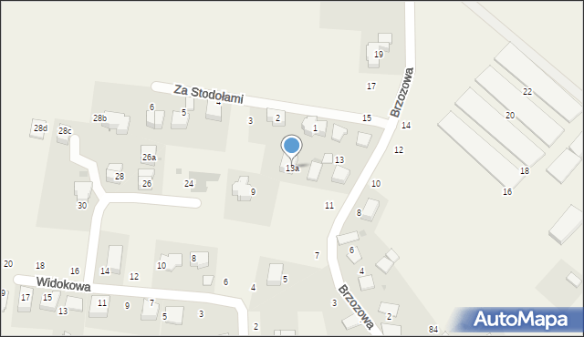 Tomaszowice, Brzozowa, 13a, mapa Tomaszowice
