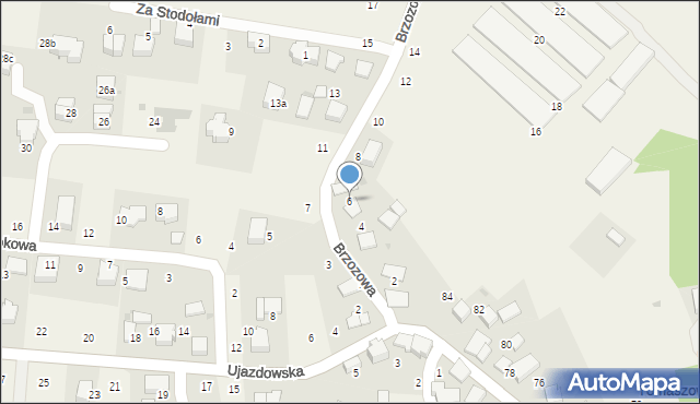 Tomaszowice, Brzozowa, 6, mapa Tomaszowice